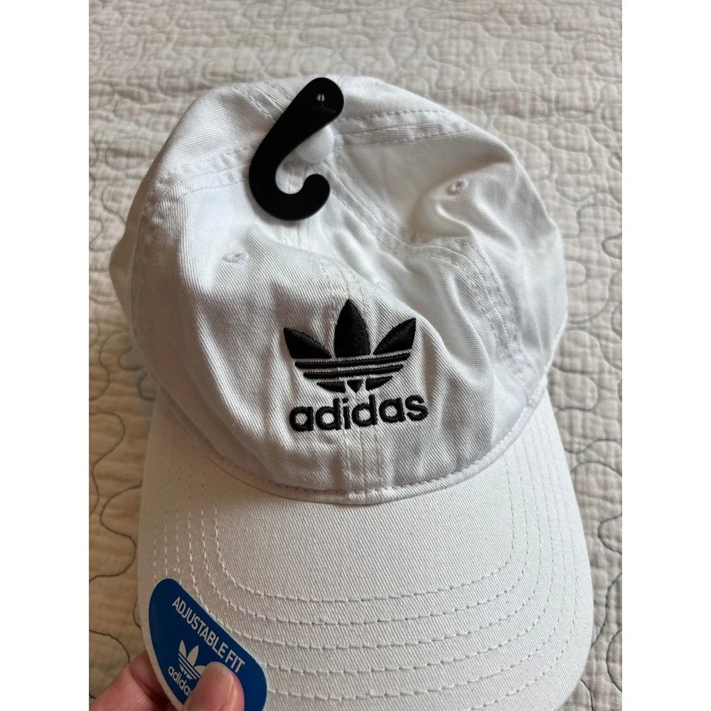 Adidas Originals Trefoil Baseball Cap White Black Adjustable